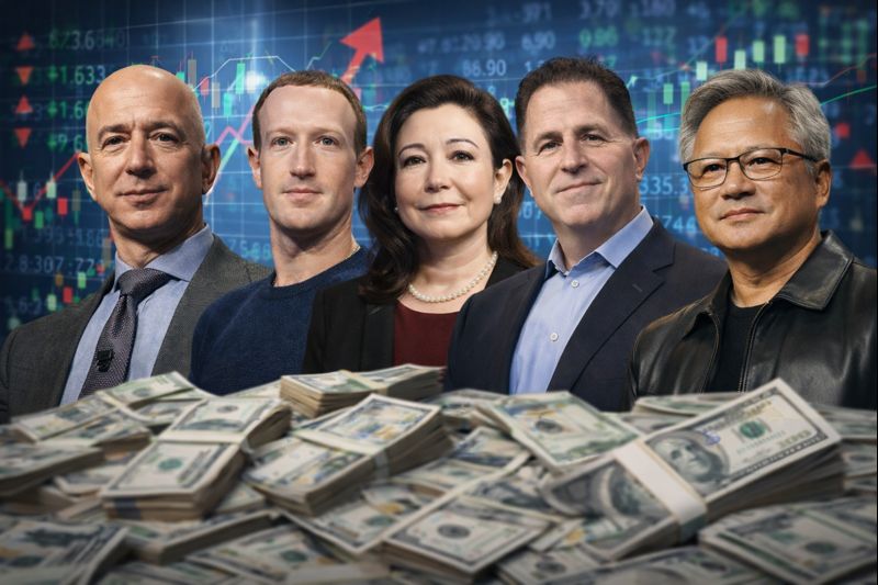 Technológie a hotovosť: Tech miliardári si v roku 2025 vybrali viac než 16 miliárd USD
